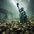 Rising Waters. The Submerged Symbol of Climate Crisis Royalty Free Stock Photo