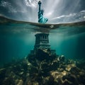 Rising Waters. The Submerged Symbol of Climate Crisis Royalty Free Stock Photo