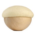 Rising Yeast Dough in Wooden Bowl Royalty Free Stock Photo