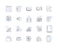 Risk analysis line icons collection. Vulnerability, Threat, Probability, Exposure, Contingency, Assessment, Mitigation