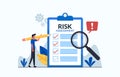 Risk assessment concept with form and magnifier vector illustration Royalty Free Stock Photo