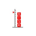 Risk assessment risk assessment concept symbolizing with scale and red chance cubes in flat stsymbolizing with scale in flat style Royalty Free Stock Photo