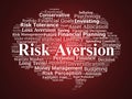 Risk Aversion Word Cloud. Key Mindsets Behind Financial Caution and Investment Hesitation Royalty Free Stock Photo