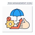 Risk avoidance color icon