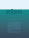 Risk business concept vector with creative text symbol as iceberg in water.