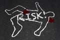Risk Chalk Outline Dangerous Hazard Injury Death