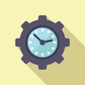 Risk clock gear icon flat vector. Business person Royalty Free Stock Photo