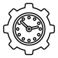 Risk clock gear icon outline vector. Business person Royalty Free Stock Photo