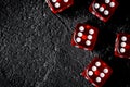 Risk concept playing dice at dark background top view Royalty Free Stock Photo