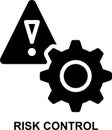 risk control, risk management, risk mitigation, risk, project risk, problem solid glyph icon