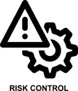 risk control, risk management, risk mitigation, risk, problem, warning outline icon