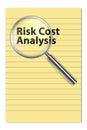 risk cost analysis on page on white Royalty Free Stock Photo