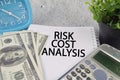 Risk cost analysis wording. Royalty Free Stock Photo