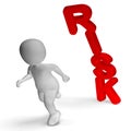 Risk And 3d Character Shows Peril And Uncertainty Royalty Free Stock Photo