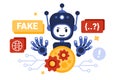 Risk and danger of fake news creation with AI, machine learning and misinformation Royalty Free Stock Photo