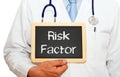 Risk Factor - Doctor with chalkboard on white background
