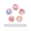 Risk factors for heatstroke concept line icons with text