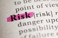 Definition of the word Risk Royalty Free Stock Photo