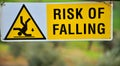 Risk of falling sign Royalty Free Stock Photo