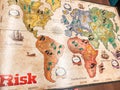 Risk - A family a strategy board game of diplomacy, conflict and conquest - world map - One of the Best selling games Royalty Free Stock Photo