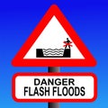 Risk of flash flooding sign