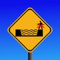 Risk of flash flooding sign