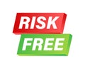 Risk free, guarantee label on white background. Vector illustration Royalty Free Stock Photo