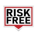 Risk free label or sticker on white background, vector illustration Royalty Free Stock Photo