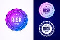 Risk free round badge. Vector sign in trendy gradient style.