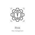 risk icon vector from risk management collection. Thin line risk outline icon vector illustration. Outline, thin line risk icon