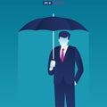 Risk Illustration. Risk concept with businessman holding an umbrella. Business background vector