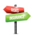 Risk and insurance road sign illustration design