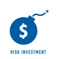 Risk investment concept line icon. Simple element illustration. risk investment concept