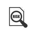 Risk level icon in flat style. Result vector illustration on white isolated background. Assessment business concept