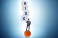 Risk management concept with balancing businessman Royalty Free Stock Photo