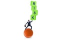 Risk management concept with balancing businessman Royalty Free Stock Photo