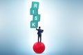 Risk management concept with balancing businessman Royalty Free Stock Photo