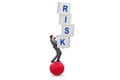 Risk management concept with balancing businessman Royalty Free Stock Photo