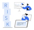 Risk Management Concept with Data Analysis, Business Presentation, and Decision-Making Elements Royalty Free Stock Photo