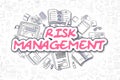 Risk Management - Doodle Magenta Word. Business Concept.