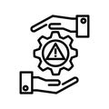 Risk management icon, vector illustration