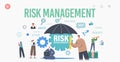 Risk Management Landing Page Template. Workgroup Characters Admit, Identify, Measure and Implement Business Strategy
