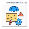 Risk management plan color icon
