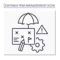 Risk management plan line icon