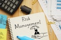 Risk management is shown on the photo using the text Royalty Free Stock Photo