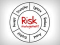 Risk management mind map - ignore, accept, avoid, reduce, transfer and exploit