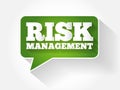 Risk Management text message bubble