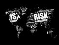 Risk Management word cloud in shape of World Map, business concept background Royalty Free Stock Photo