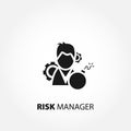 RISK MANAGER icon. bad business MANAGER icon