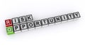 Risk opportunity word block on white Royalty Free Stock Photo